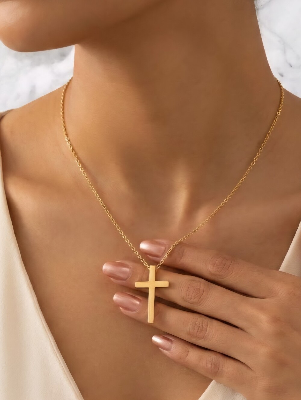 Gold-plated Cross and 18" Chain NWT